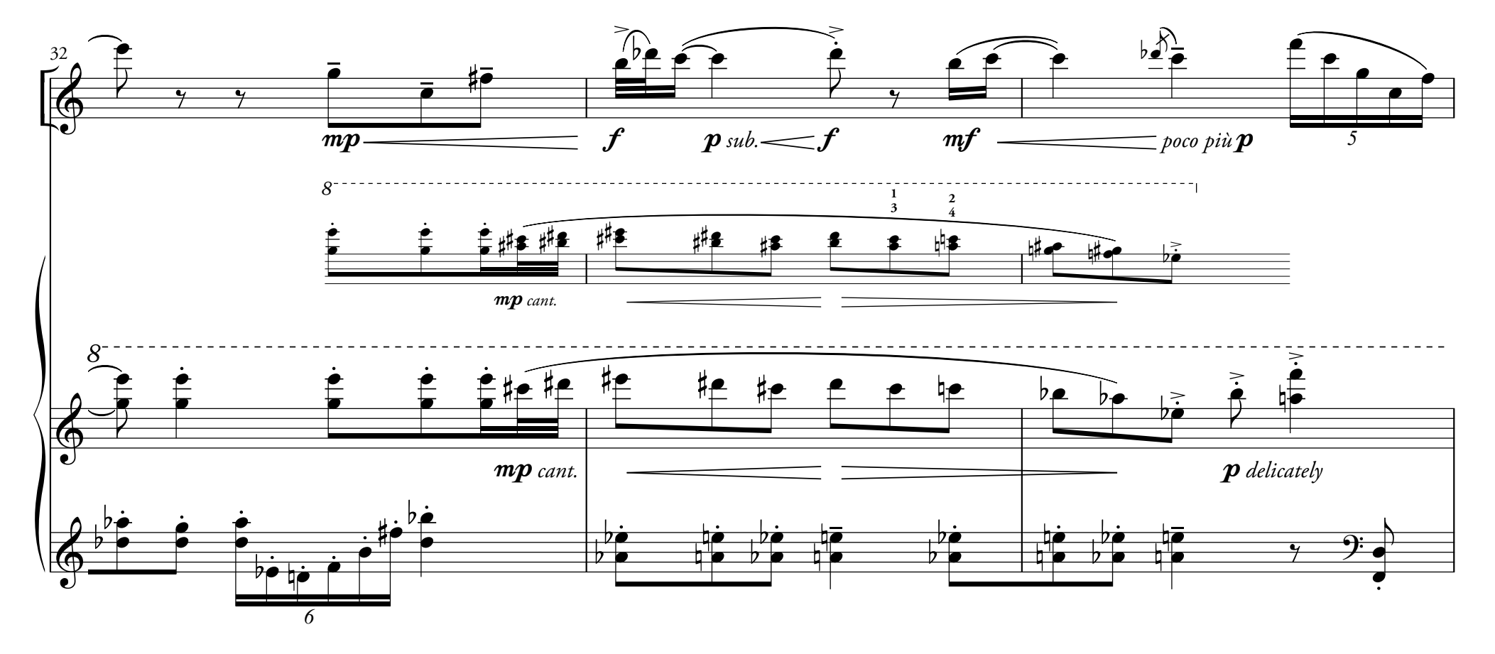 Score excerpt from Phalanx Break beginning at measure 32